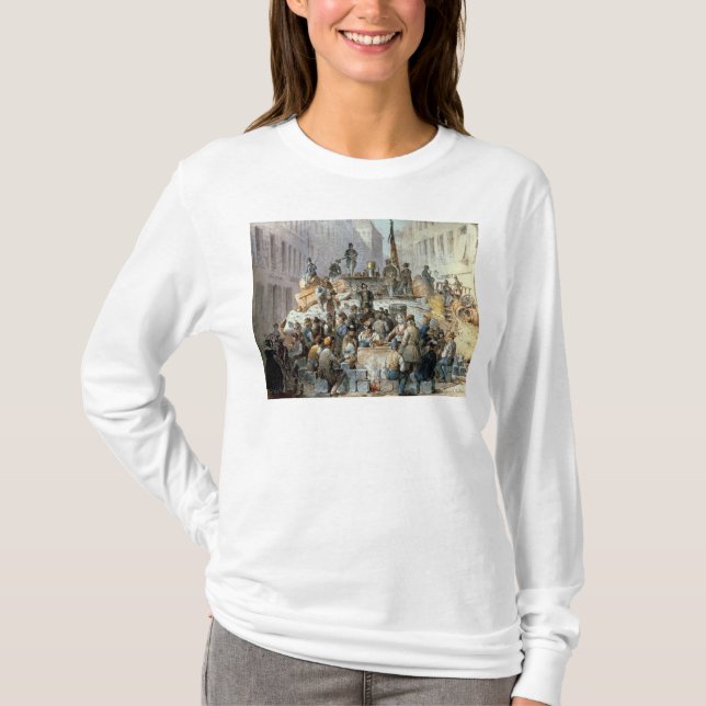 T-shirt Barricades dans Marzstrasse, Vienne, 1848 (Devant)