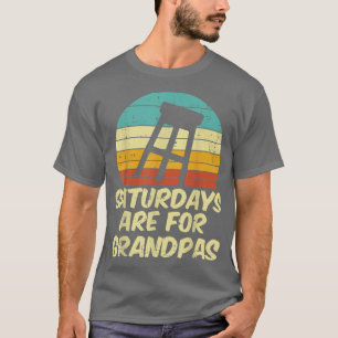 T-shirt Barstool Saturdays Are For Grandpas Sunset Retro F