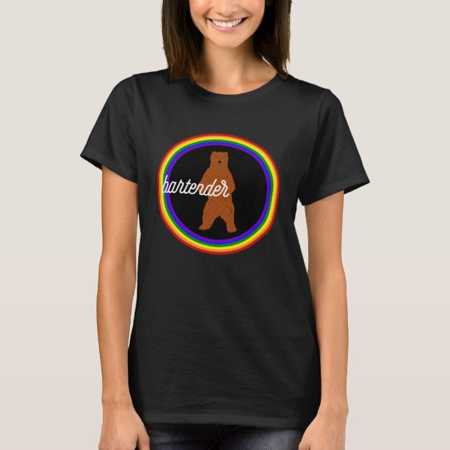 T-shirt Bartender  Bartender Pride Bear (Devant)