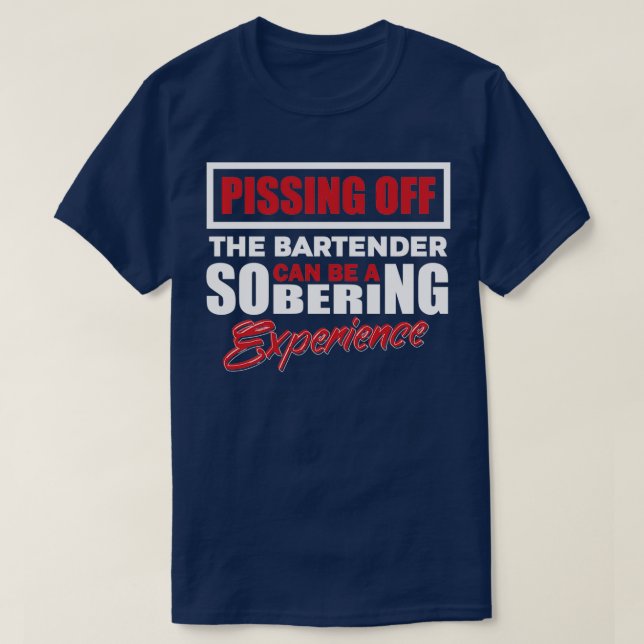 T-shirt Bartender Boire Au Restaurant (Design devant)