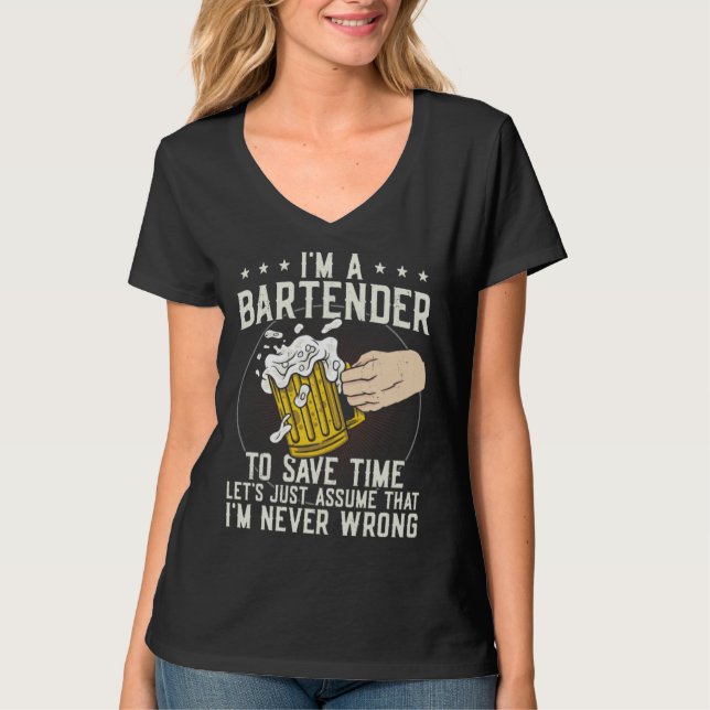 T-shirt Bartender Mixologist I m A Bartender To Save Time  (Devant)