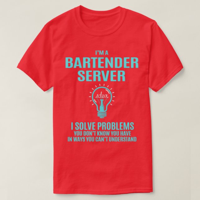 T-shirt Bartender Server Bartender Server Serveur de barma (Design devant)