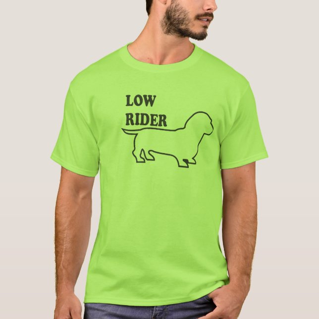 T-shirt Bas cavalier, chien de Weiner (Devant)