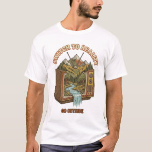 T-shirt Basculer vers la réalité Sortir Télévision rétro D