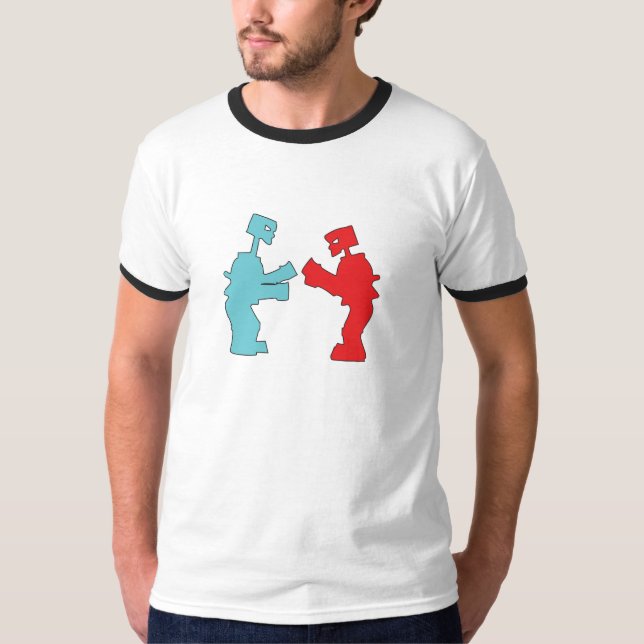 T-shirt Basculez-les les cognent des robots (Devant)