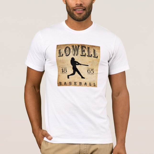 T-shirt Base-ball 1865 de Lowell le Massachusetts (Devant)