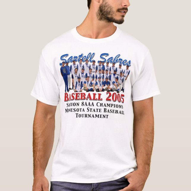 T-shirt Base-ball 2005 de sabre de Sartell (Devant)