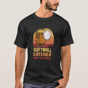 T-shirt Base-ball Rétro Batteur Lanceur Receveur Vintage D