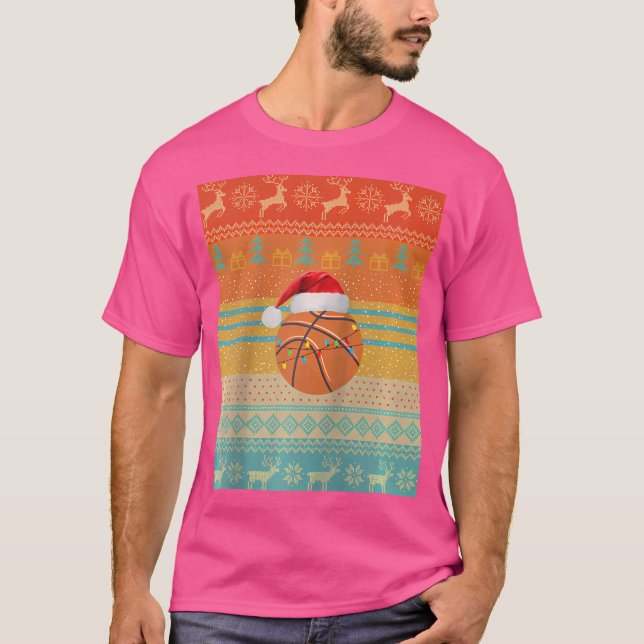 T-shirt Base de basket-ball Père Noël Christmas Holiday Li (Devant)