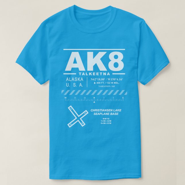 T-shirt Base d'hydravion du lac Christiansen AK8 (Design devant)