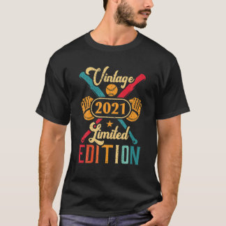 T-shirt Baseball 1EBirthday For Boys Girls Retro 2021 So