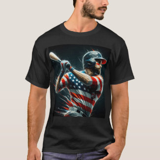 T-shirt Baseball Américain Patriotique