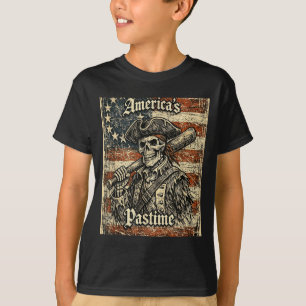T-shirt Baseball Americas Passetemps Drapeau Américain Pat