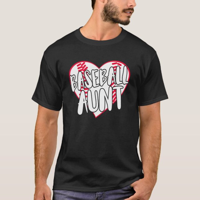 T-shirt Baseball Aunt Heart 2 (Devant)