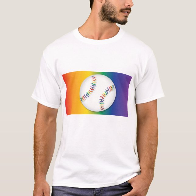 T-shirt Baseball avec Rainbow Pride LGBTQ (Devant)