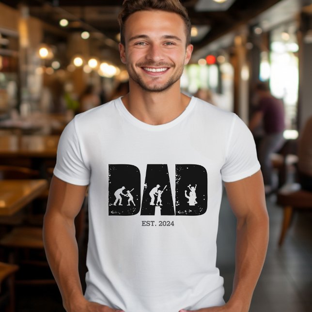 T-shirt Baseball DAD et Child EST. Cadeau personnalisé (Créateur téléchargé)