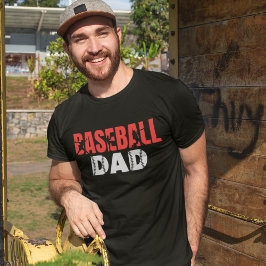 T-shirt Baseball Dad Linda Letras Rojas Baseball dad