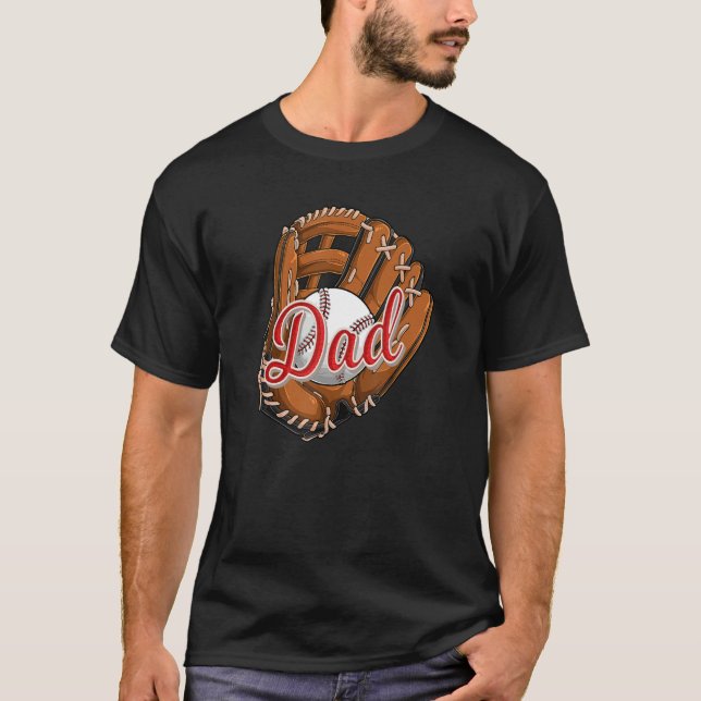T-shirt Baseball Dad  Softball Sport Player Daddy Papa (Devant)