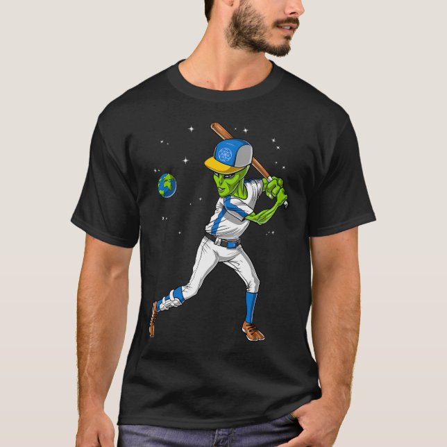 T-shirt Baseball d'Alien Spatial (Devant)
