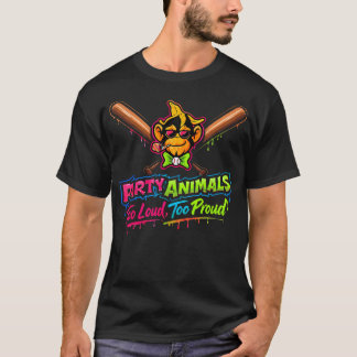 T-shirt Baseball des animaux de fête