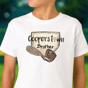T-shirt Baseball des Frères Cooperstown / Plaque de Home
