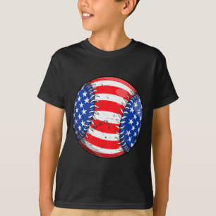 T-shirt Baseball drapeau américain 4 juillet garçons homme