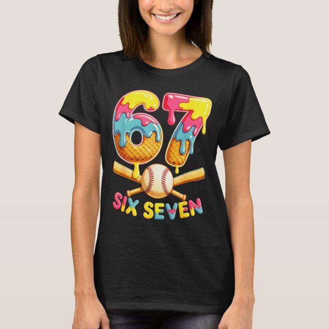 T-shirt Baseball Drip Ice Cream Number 67 Player Lifestyle (Devant)