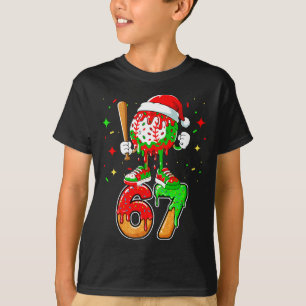 T-shirt Baseball Drip Numéro 67 Mème Crème Glacée Dégoulin