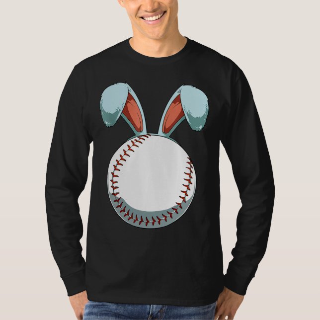 T-shirt Baseball Easter Day  Bunny Ears Rabbit Baseball Fa (Devant)