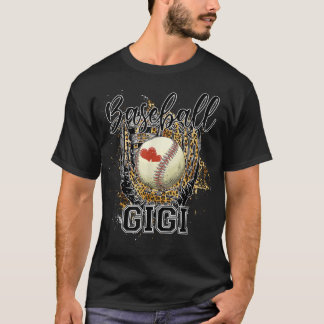 T-shirt Baseball Gigi Léopard Amoureux de Baseball Famille