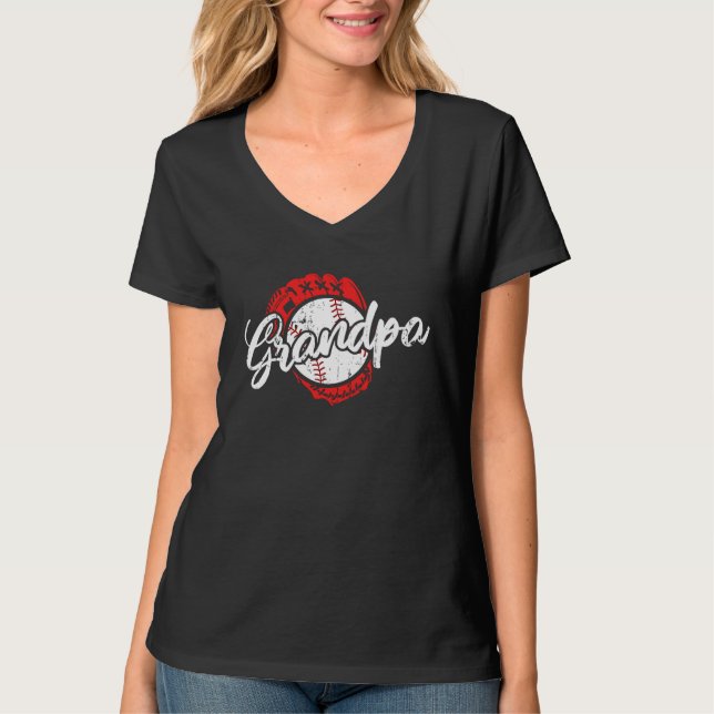 T-shirt Baseball Grandpa Baseball Player (Devant)