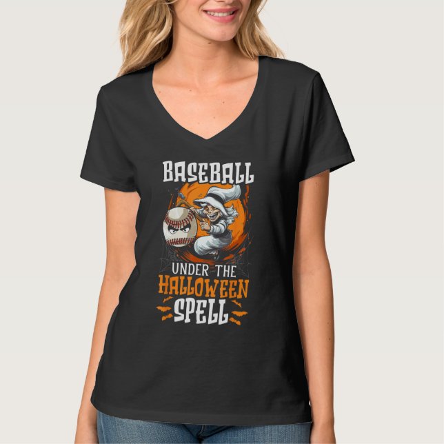 T-shirt Baseball Halloween Trick Or Treat Baseball Player  (Devant)