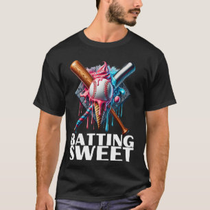 T-shirt Baseball Home Plate Drip Ice Cream Drip Baseball B