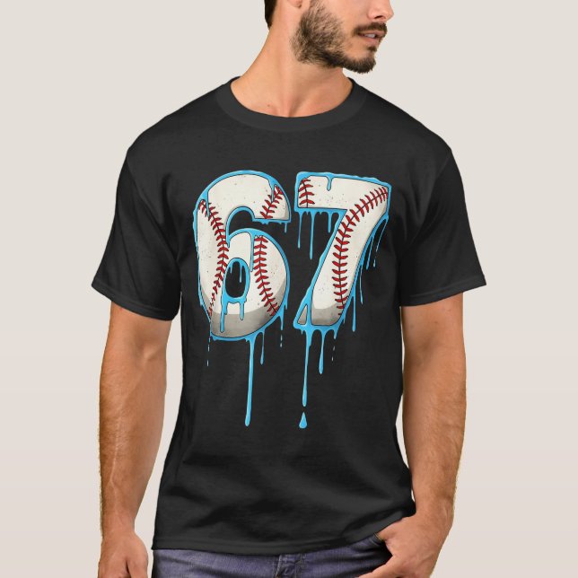 T-shirt Baseball Ice Cream Drip 67 Six Seven Meme Number 6 (Devant)