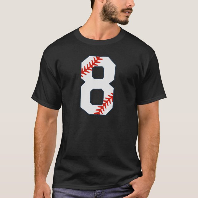T-shirt Baseball Jersey Number 8 (Devant)