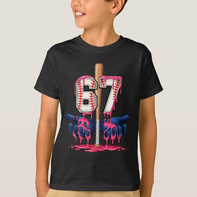 T-shirt Baseball Lifestyle Shirt Youth Baseball Glove Drip (Devant)