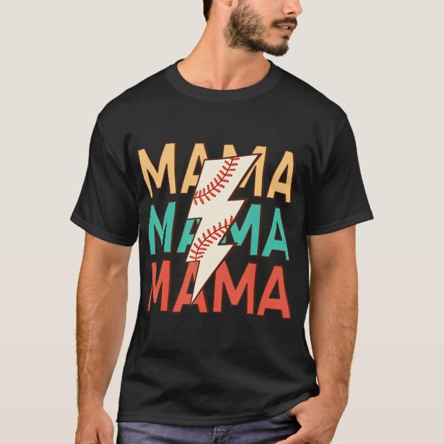 T-shirt Baseball Mama Mère Vie Costume d'encouragement Mèr (Devant)