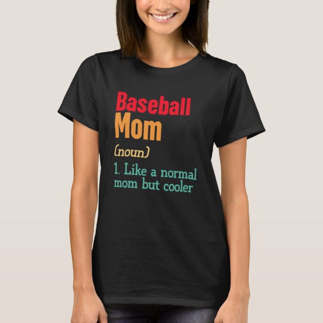 T-shirt Baseball Maman Définition Sports Maman Fête des mè (Devant)