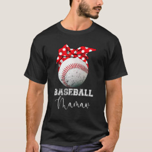 T-shirt Baseball Mamaw Vintage Messy Bun Ball Mothers Day