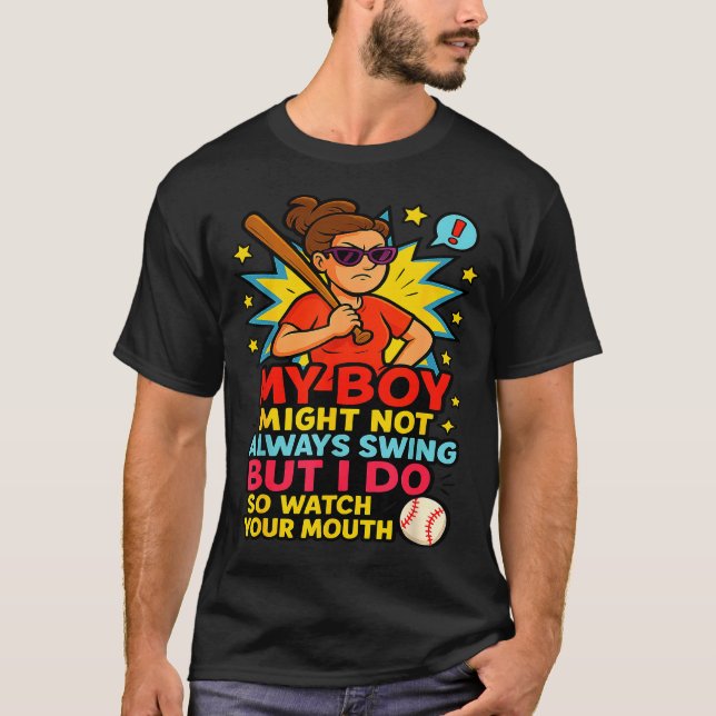 T-shirt Baseball Mom Funny Quote For Mother's Day Gift  (Devant)