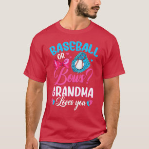 T-shirt Baseball Ou Bows Grand-mère Vous Aime Révéler Le S