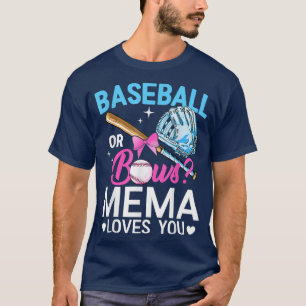 T-shirt Baseball Ou Bows Mema Vous Aime Genre Révéler Rose