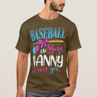 T-shirt Baseball ou Bows Nanny vous aime rose ou bleu Gend