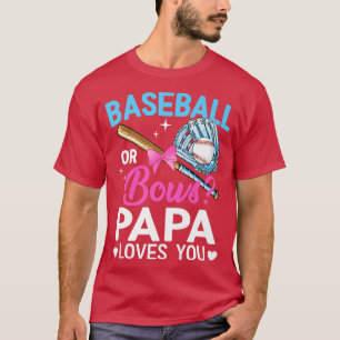 T-shirt Baseball Ou Bows Papa Vous Aime Révéler Le Sexe