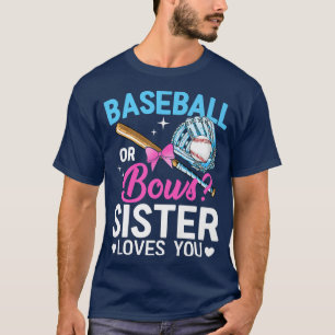 T-shirt Baseball Ou Bows Soeur Vous Aime Révéler Le Sexe