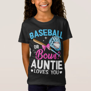 T-Shirt Baseball Ou Bows Tante Vous Aime Révéler Le Sexe