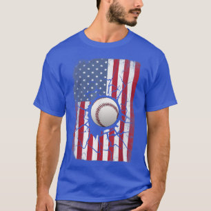 T-shirt Baseball Patriotique Juillet 4 Hommes Drapeau Amér