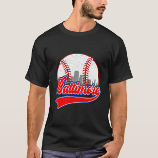T-shirt Baseball Paysage Urbain de Baltimore