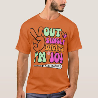 T-shirt Baseball Peace Out Chiffre Simple Im 10 Ans 10t