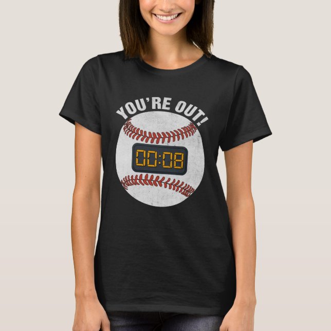 T-shirt Baseball Pitch Clock 15 Seconds Rule Batter Box Do (Devant)